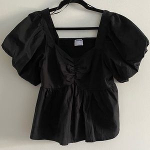 Old Navy Black Puff blouse top